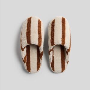 Unisex terry stripe slippers